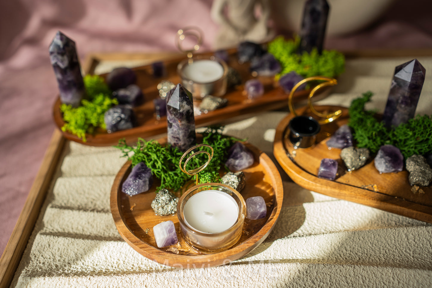 Vision-Plate "Inspiration" mit Amethyst und Pyrit