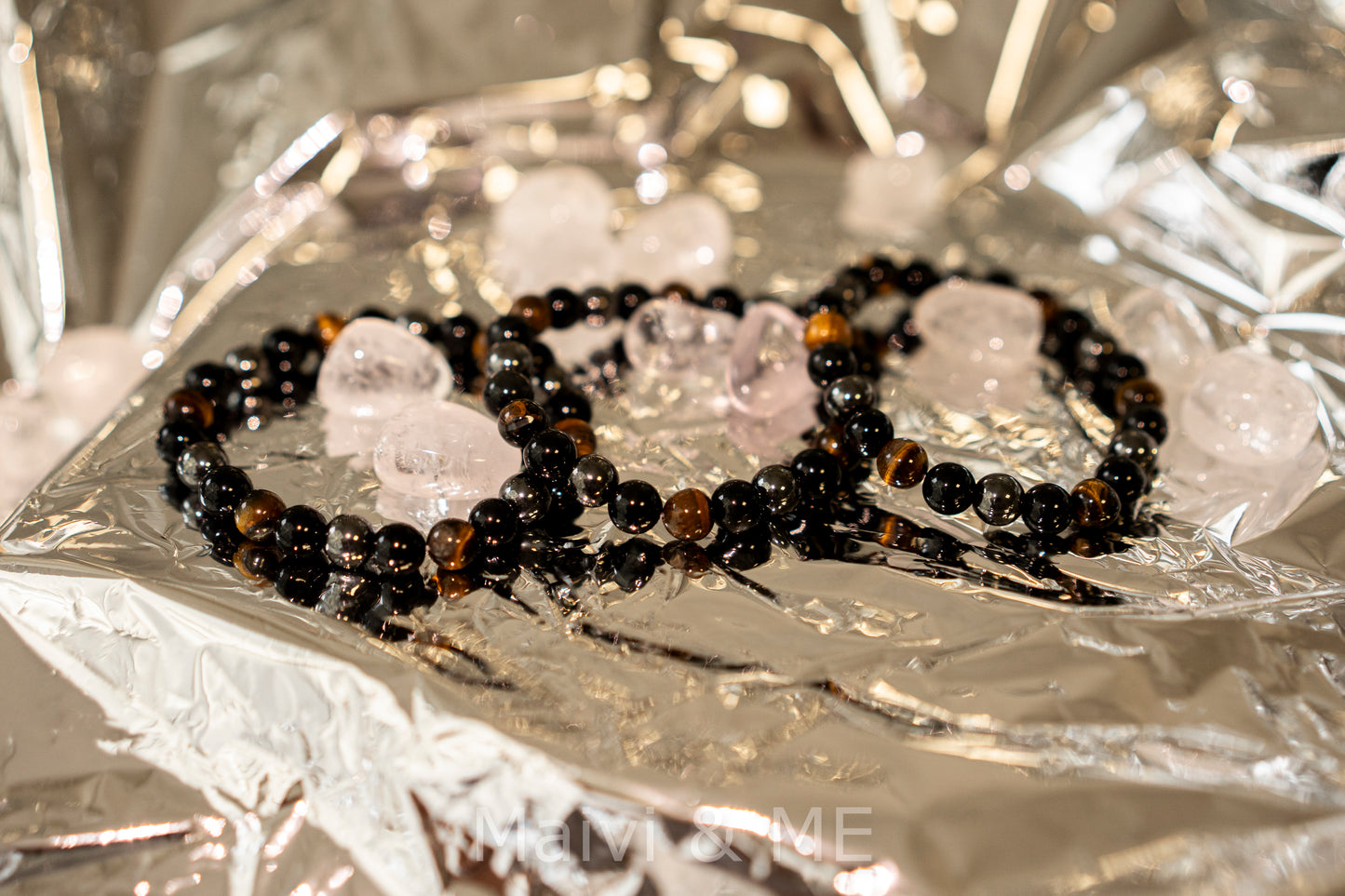 Heilstein Armband Obsidian große Kugeln