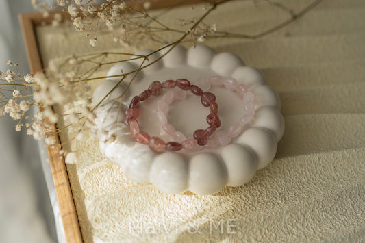 Rose quartz bracelet (undef. heart) 3 variants