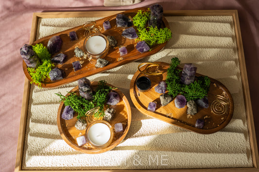 Vision-Plate "Inspiration" mit Amethyst und Pyrit
